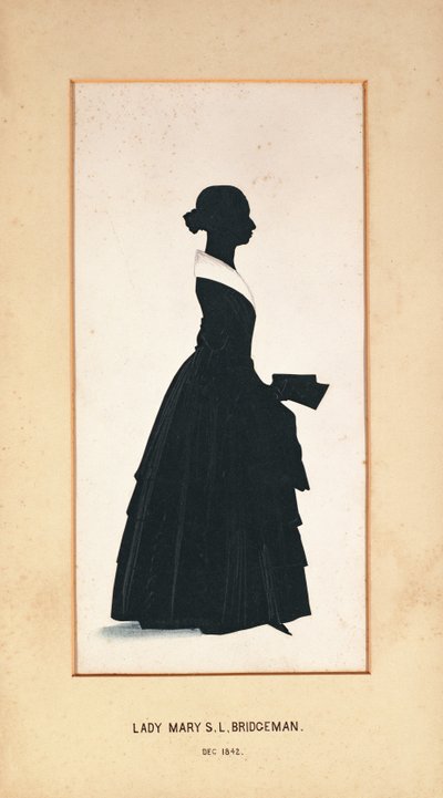 Lady Mary Bridgeman, silhouette by an unknown artist, 1842 by English School